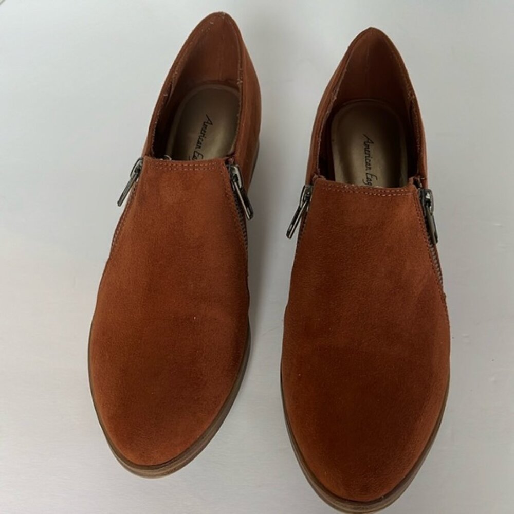 American? Eagle Women’s Dara Cognac Double Knit Ankle Boots With Heel Size 7.5